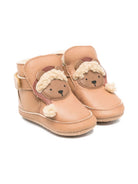 Scarpine per neonati Donsje beige con applicazione orso di Natale 1035707 LE19S DONSJE KIDS 