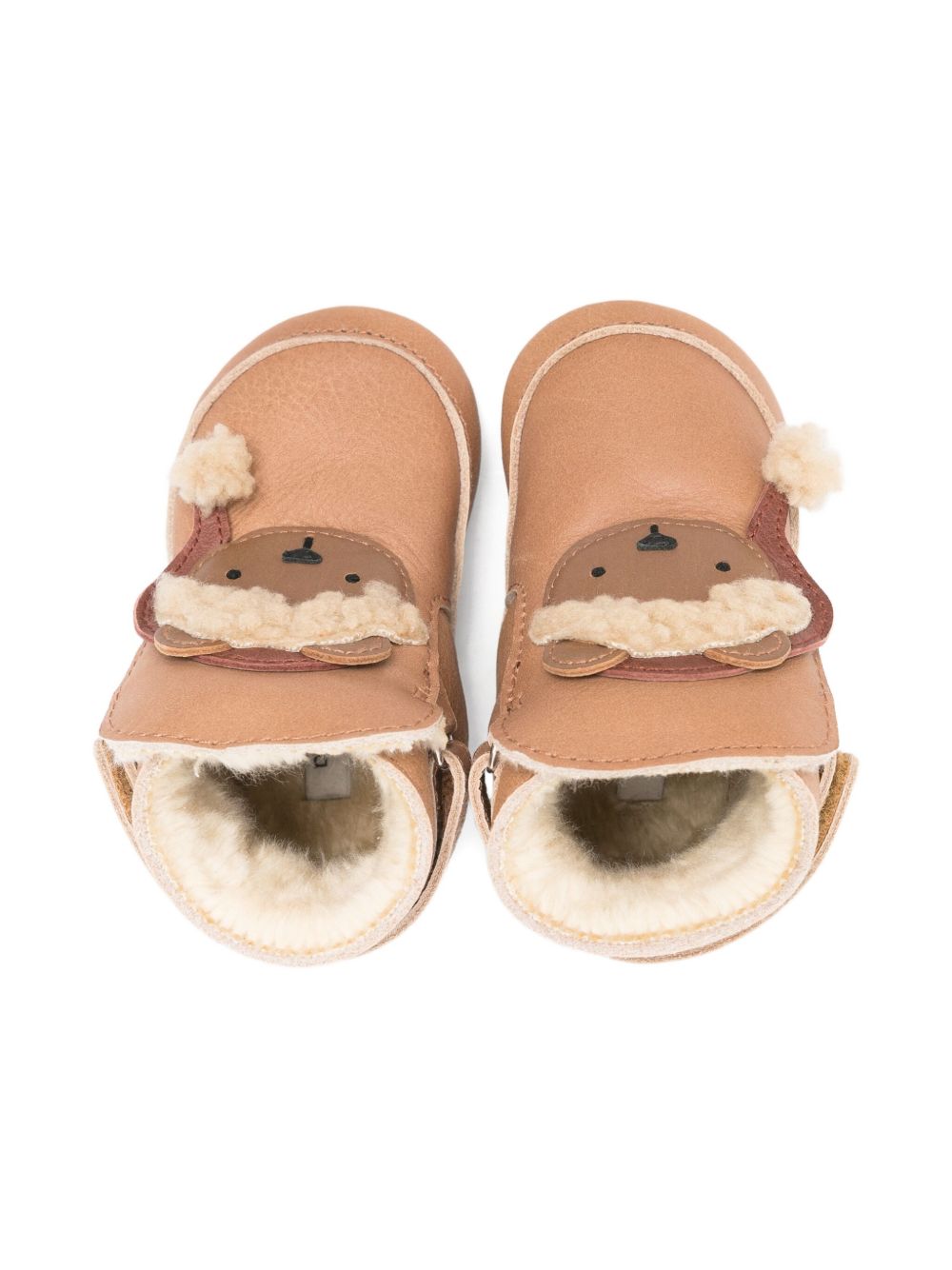 Scarpine per neonati Donsje beige con applicazione orso di Natale 1035707 LE19S DONSJE KIDS 