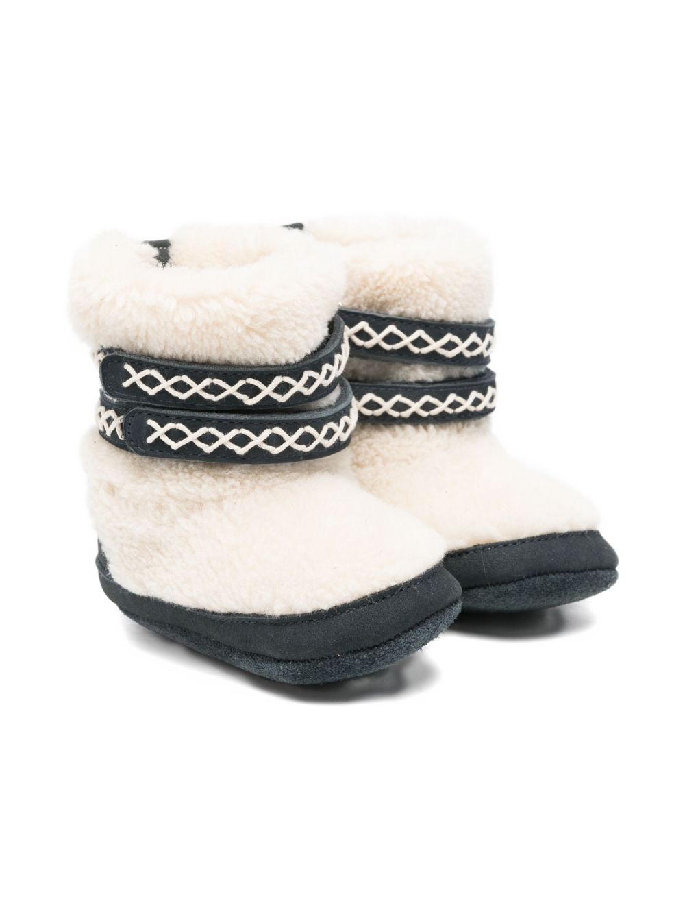 Stivali per neonata Donsje bianchi con cinturino in pelliccia di montone 1042000 NL03J DONSJE KIDS 