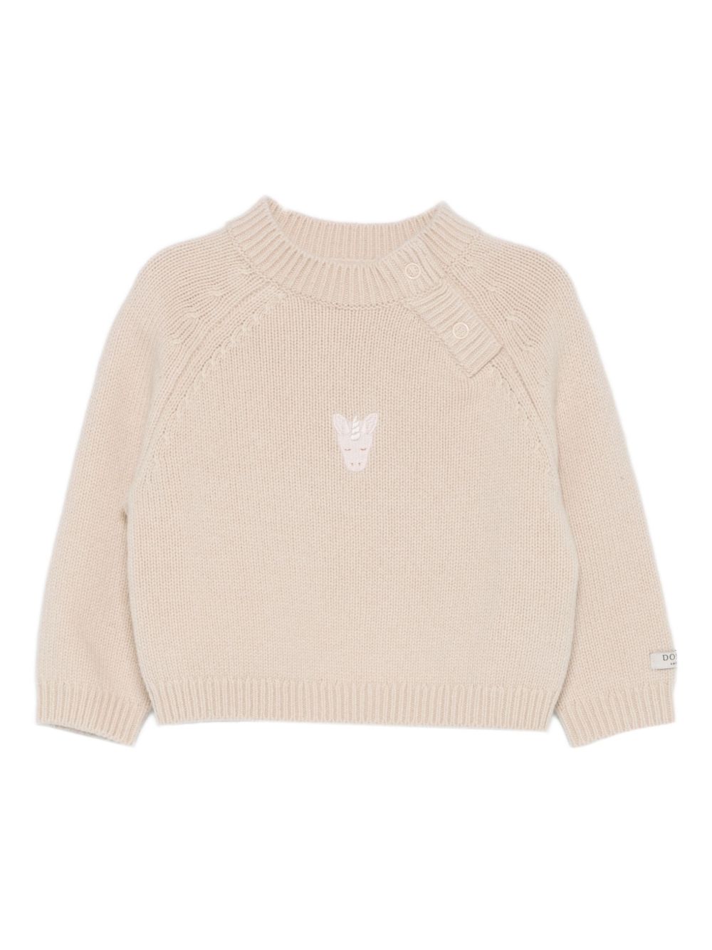 Maglione per neonati Donsje beige con ricamo unicorno 3040205 00037 DONSJE KIDS 