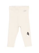 Pantaloni per neonati Donsje beige con pupazzo di neve ricamato 3042802 00004 DONSJE KIDS 