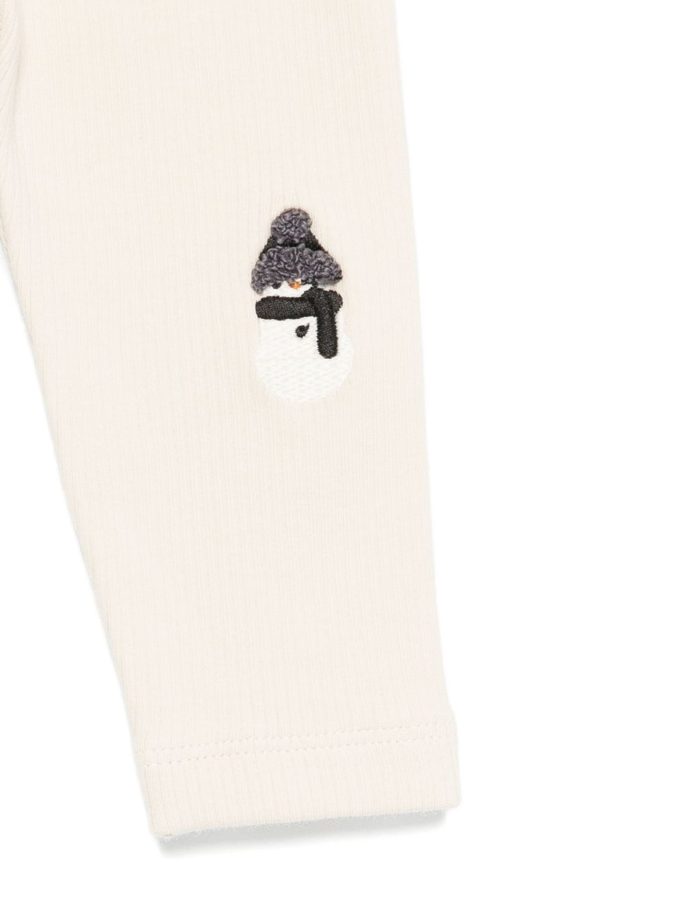 Pantaloni per neonati Donsje beige con pupazzo di neve ricamato 3042802 00004 DONSJE KIDS 