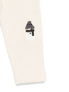 Pantaloni per neonati Donsje beige con pupazzo di neve ricamato 3042802 00004 DONSJE KIDS 