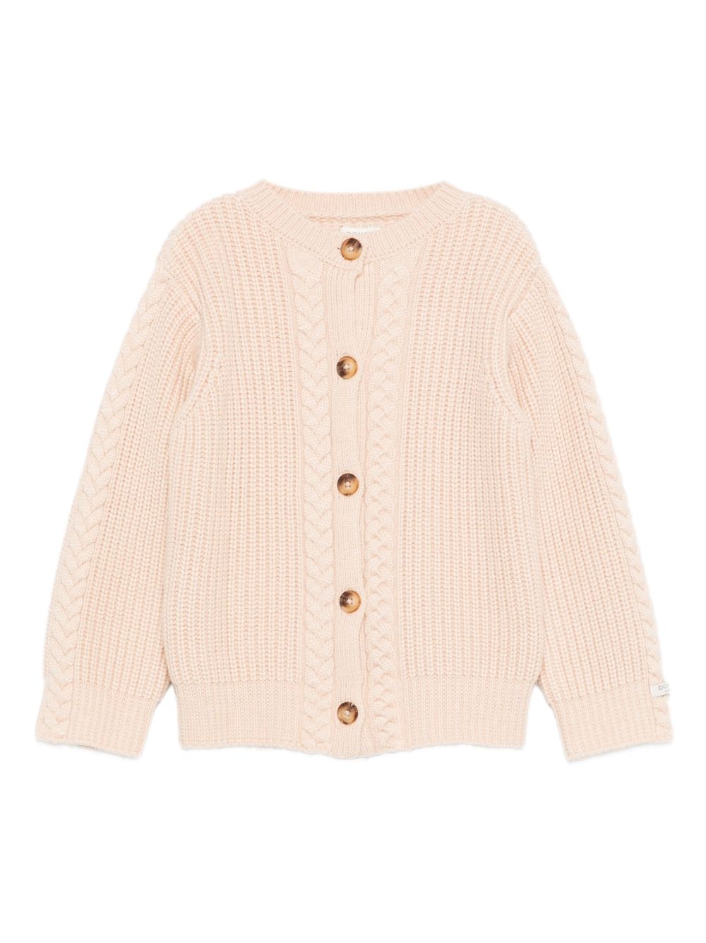 Cardigan per bambina Donsje beige con bottoni e motivo a trecce 4101000 00099 DONSJE KIDS 