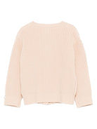 Cardigan per bambina Donsje beige con bottoni e motivo a trecce 4101000 00099 DONSJE KIDS 