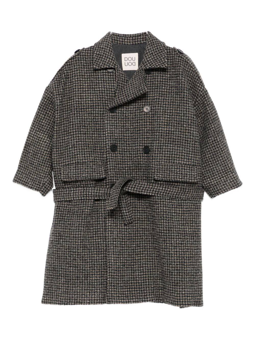 Cappotto per bambina Douuod Kids marrone con motivo a quadri DX2P50 E0232 929BG DOUUOD KIDS 