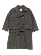 Cappotto per bambina Douuod Kids marrone con motivo a quadri DX2P50 E0232 929BG DOUUOD KIDS 
