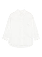 Camicia per bambina Douuod Kids bianca con logo DX5P10 P0522 101 DOUUOD KIDS 