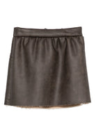 Gonna per bambina Douuod Kids marrone con orlo a taglio vivo DX7A01 H0072 320BG DOUUOD KIDS 