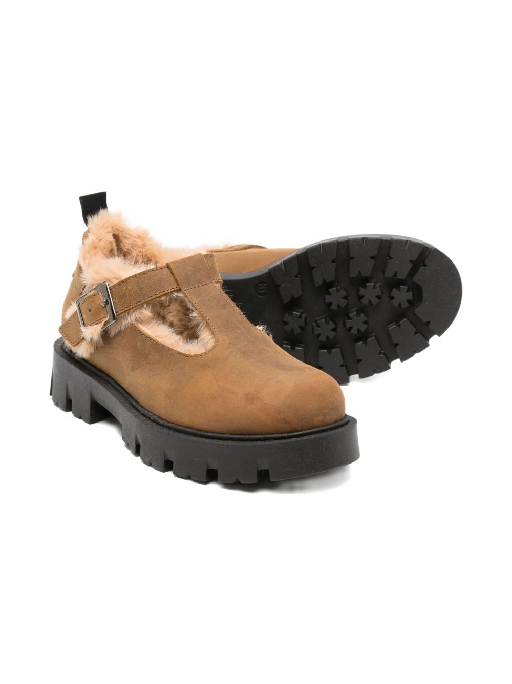 Mocassini per bambina Douuod Kids marrone con fodera in pelliccia IDEC522-P PELLICCIA DOUUOD KIDS 
