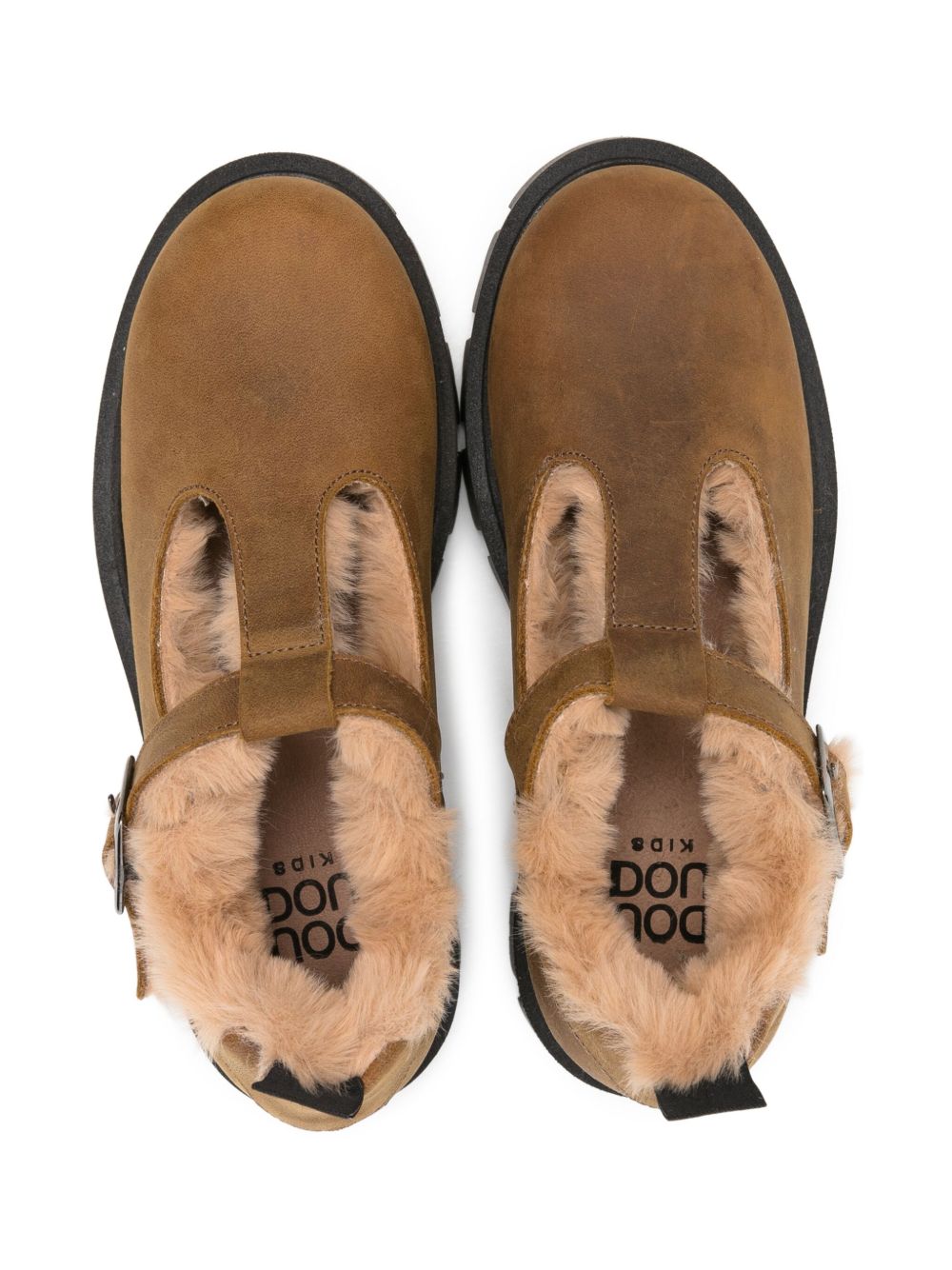 Mocassini per bambina Douuod Kids marrone con fodera in pelliccia IDEC522-P PELLICCIA DOUUOD KIDS 