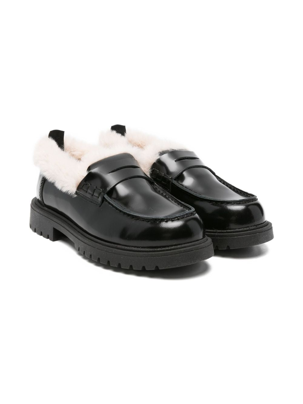Mocassini per bambina Douuod Kids neri con design slip-on MOC533-P PELLICCIA DOUUOD KIDS 