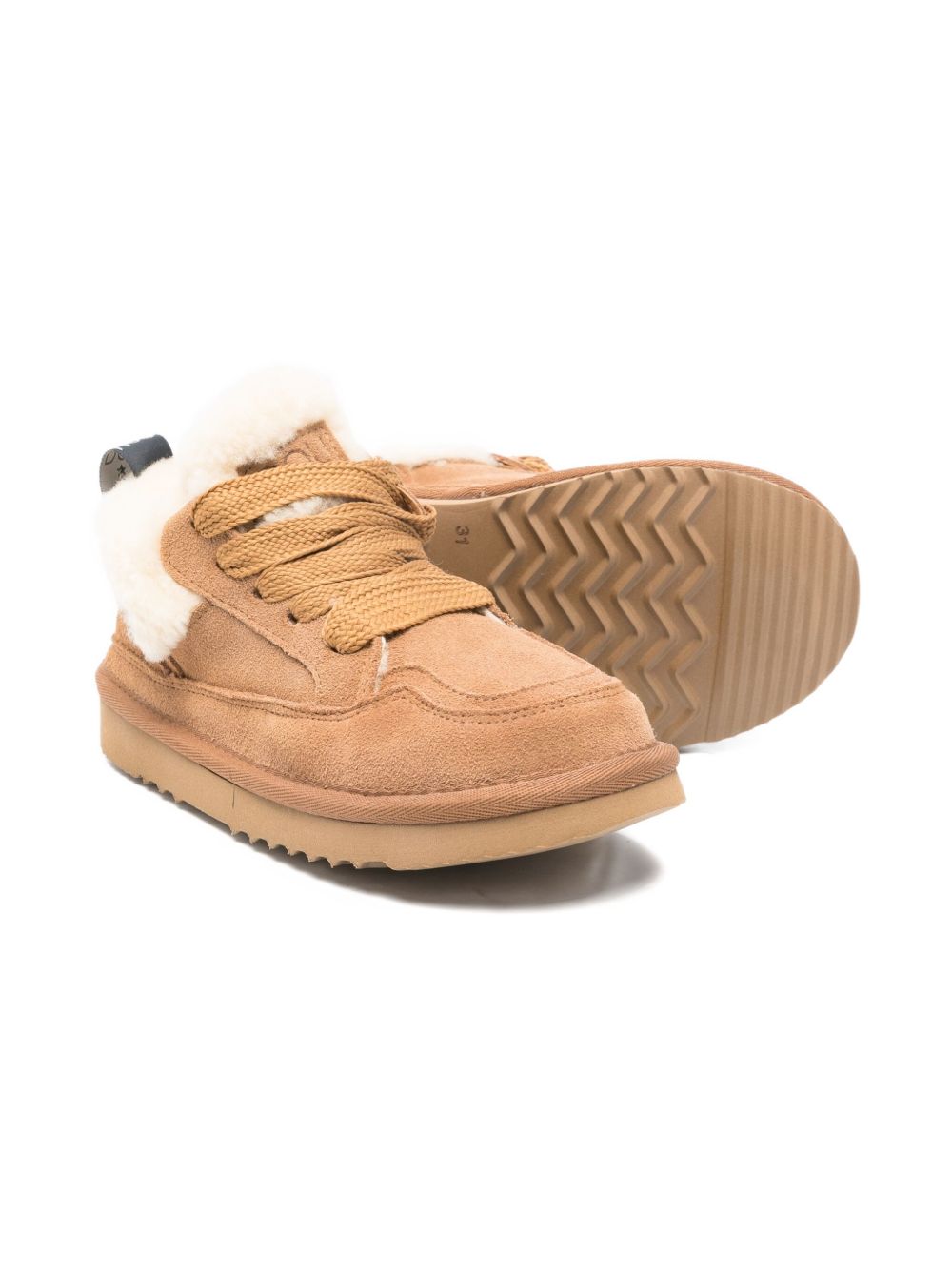 Sneakers per bambini Douuod Kids beige in pelle scamosciata con finiture in pelliccia sintetica POLSNEAK555 POLAR DOUUOD KIDS 