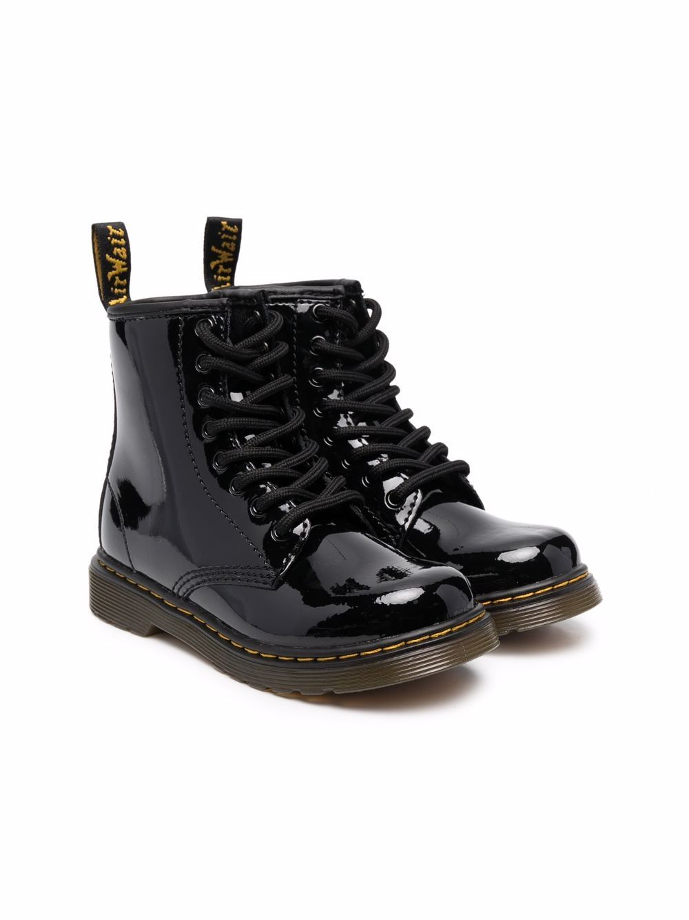 Stivaletti 1460 per bambini Dr. Martens Kids neri con linguetta con logo 15382003 1460 BLACK Dr martens kids 