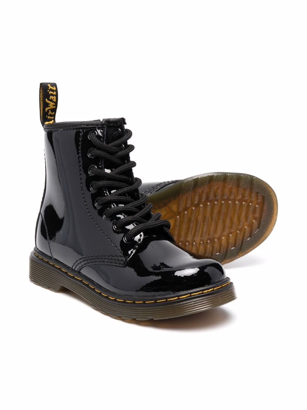 Stivaletti 1460 per bambini Dr. Martens Kids neri con linguetta con logo 15382003 1460 BLACK Dr martens kids 