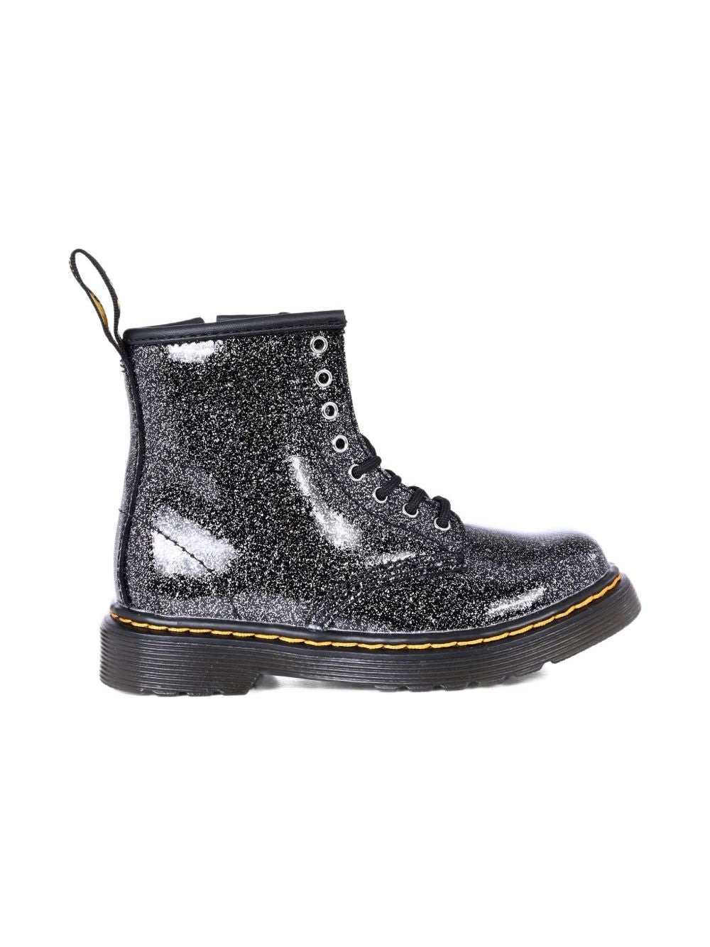 Stivali per bambina Dr. Martens Kids neri con effetto glitter 41435001 1460 Dr martens kids 