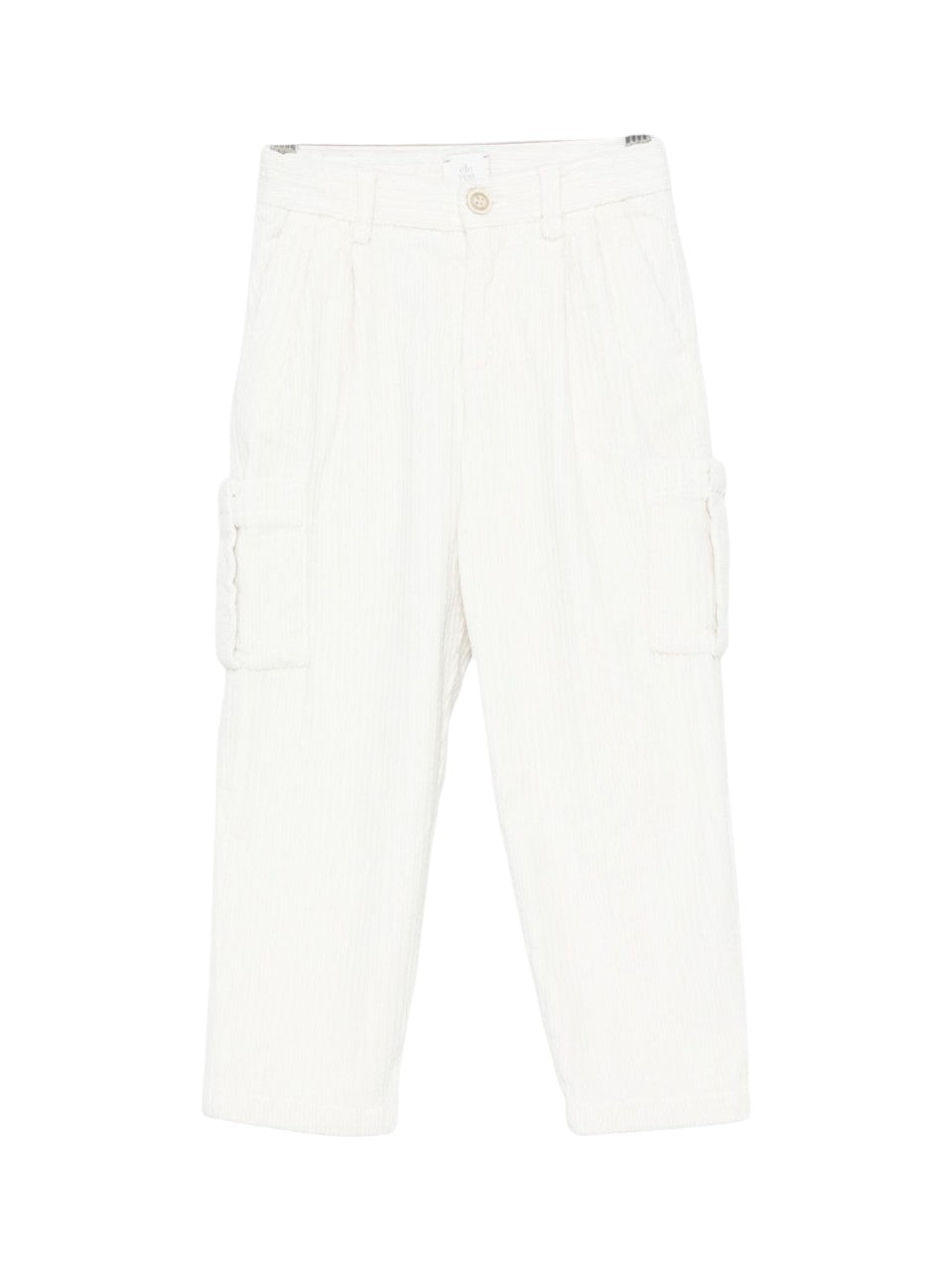 Pantaloni cargo per bambino Eleventy Kids bianchi con chiusura frontale con bottoni EX6P30 V0162 109 ELEVENTY KIDS 