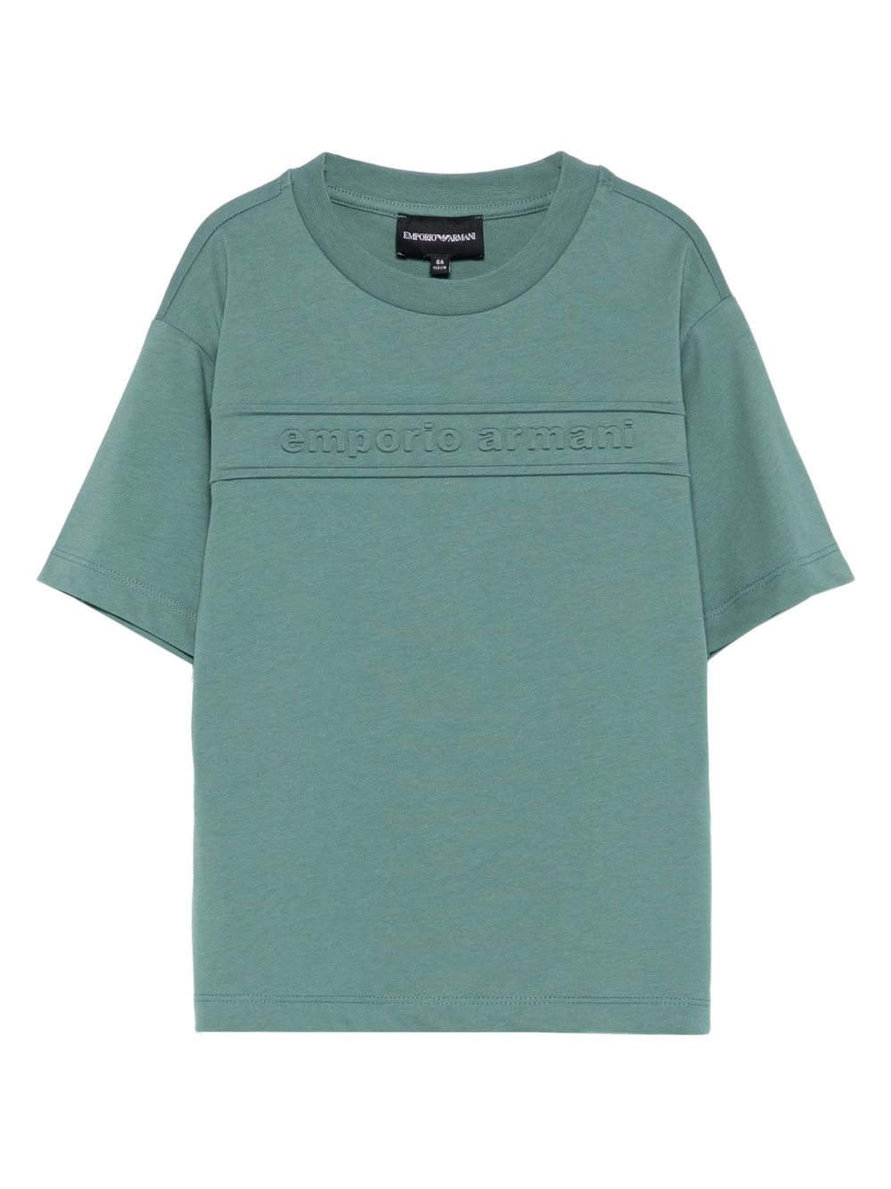 T-shirt per bambino Emporio Armani Kids verde con logo in rilievo EB000500 AF14503 U7317 EMPORIO ARMANI KIDS 