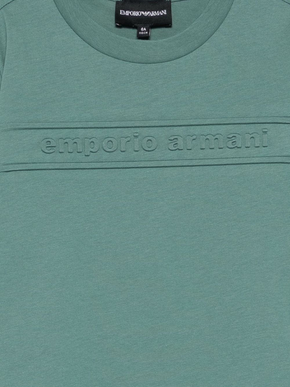 T-shirt per bambino Emporio Armani Kids verde con logo in rilievo EB000500 AF14503 U7317 EMPORIO ARMANI KIDS 