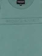 T-shirt per bambino Emporio Armani Kids verde con logo in rilievo EB000500 AF14503 U7317 EMPORIO ARMANI KIDS 