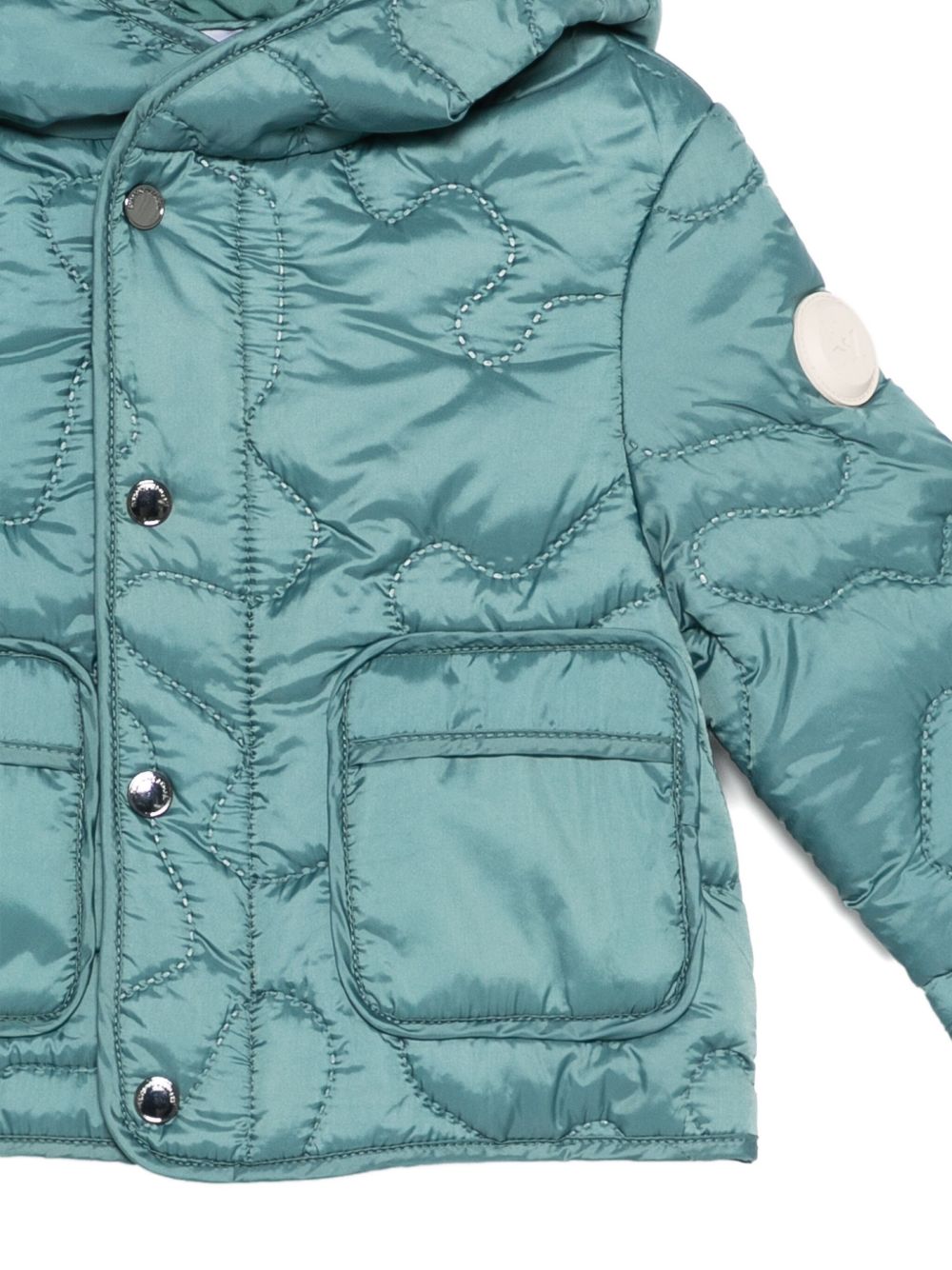 Giacca trapuntata per neonati Emporio Armani Kids verde con cappuccio EB000507 AF16045 U7317 EMPORIO ARMANI KIDS 