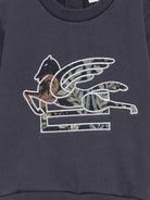 Felpa per neonati Etro Kids blu con ricamo Pegaso e chiusura con bottoni GX4510 Z3333 667 ETRO KIDS 