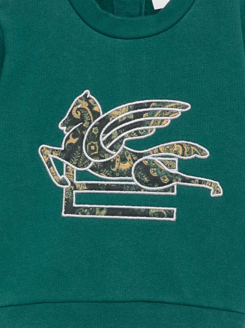 Felpa per neonati Etro Kids verde con ricamo Pegaso e chiusura con bottoni GX4510 Z3333 797 ETRO KIDS 