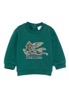 Felpa per neonati Etro Kids verde con ricamo Pegaso e chiusura con bottoni GX4510 Z3333 797 ETRO KIDS 