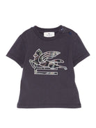 T-shirt per neonato ETRO KIDS blu con motivo Pegaso GX8511 Z2904 667 ETRO KIDS 