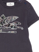 T-shirt per neonato ETRO KIDS blu con motivo Pegaso GX8511 Z2904 667 ETRO KIDS 