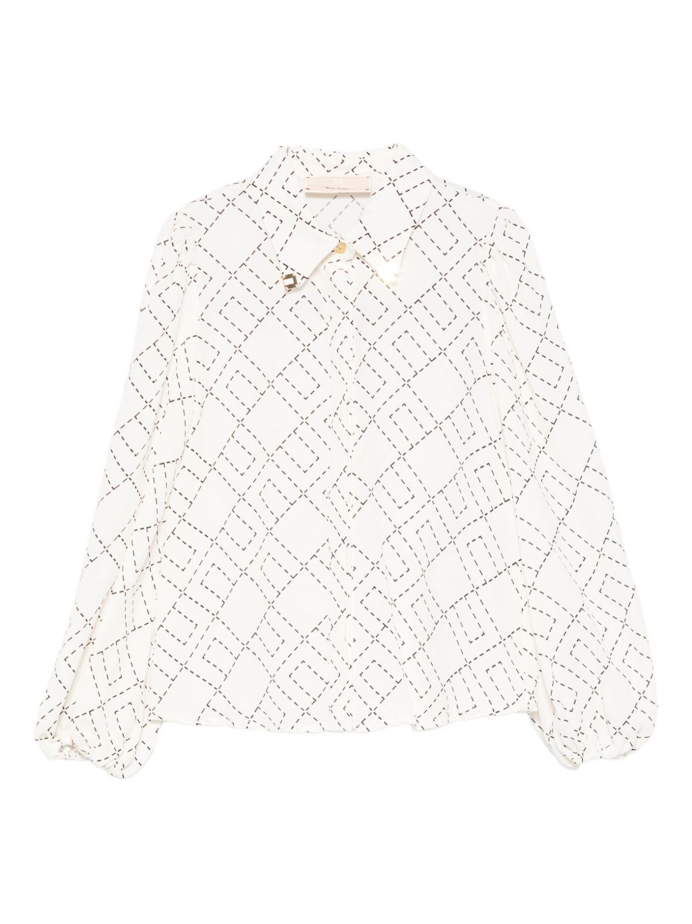 Camicia per bambina Elisabetta Franchi La Mia Bambina bianca con stampa geometrica EFCA2670VI040 0077 ElISABETTA FRANCHI KIDS 