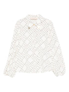 Camicia per bambina Elisabetta Franchi La Mia Bambina bianca con stampa geometrica EFCA2670VI040 0077 ElISABETTA FRANCHI KIDS 