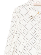 Camicia per bambina Elisabetta Franchi La Mia Bambina bianca con stampa geometrica EFCA2670VI040 0077 ElISABETTA FRANCHI KIDS 