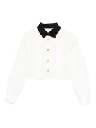 Camicia per bambina Elisabetta Franchi La Mia Bambina bianca con design crop EFCA2720CA235 0272 ElISABETTA FRANCHI KIDS 