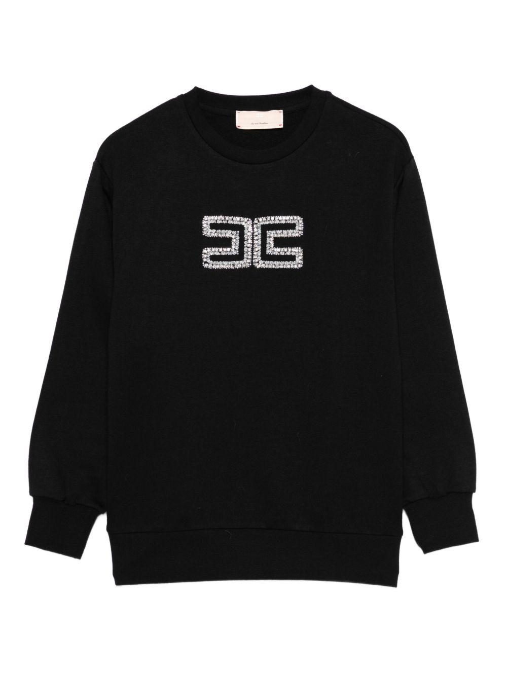 Felpa per bambina Elisabetta Franchi La Mia Bambina nero con cristalli e logo EFFE1510FF002 N075 ElISABETTA FRANCHI KIDS 