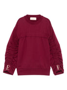 Felpa per bambina Elisabetta Franchi La Mia Bambina rosso con arricciatura EFFE1590FF002 D850 ElISABETTA FRANCHI KIDS 
