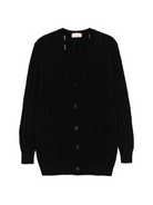 Cardigan per bambina Elisabetta Franchi La Mia Bambina nero con scollo a V EFMA172CFL230 D748 ElISABETTA FRANCHI KIDS 