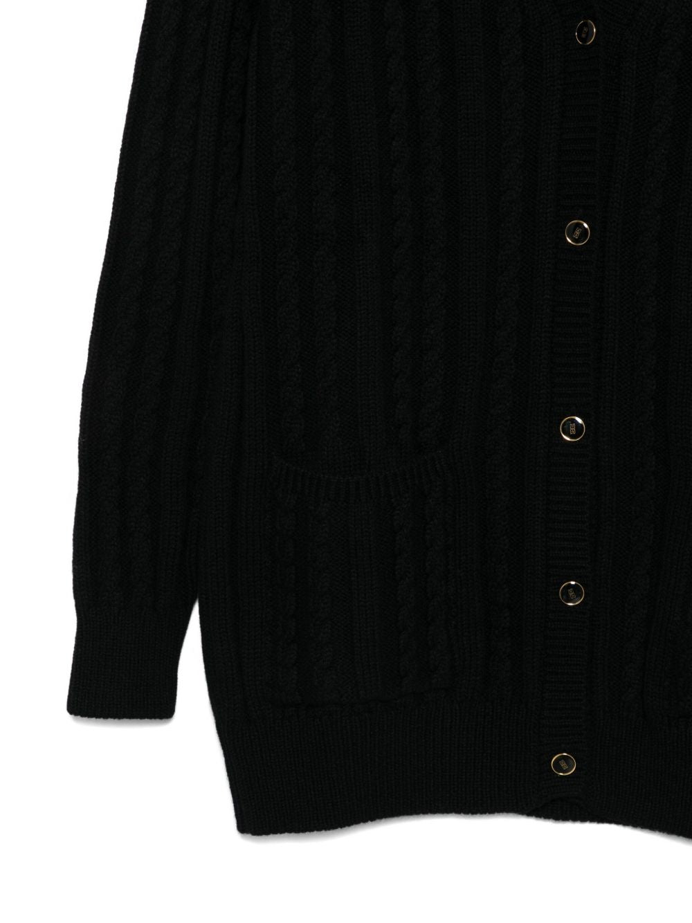 Cardigan per bambina Elisabetta Franchi La Mia Bambina nero con scollo a V EFMA172CFL230 D748 ElISABETTA FRANCHI KIDS 