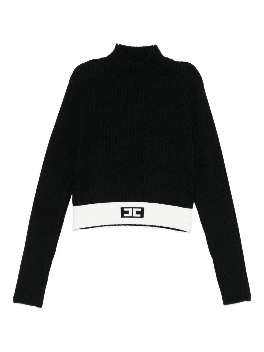 Maglione per bambina Elisabetta Franchi La Mia Bambina nero con banda logo EFMA173CFL040 D748 ElISABETTA FRANCHI KIDS 