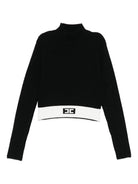 Maglione per bambina Elisabetta Franchi La Mia Bambina nero con banda logo EFMA173CFL040 D748 ElISABETTA FRANCHI KIDS 