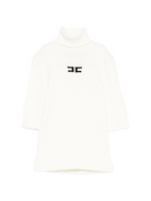 Dolcevita per bambina Elisabetta Franchi La Mia Bambina bianco con logo ricamato EFMA176CFL229 D759 ElISABETTA FRANCHI KIDS 