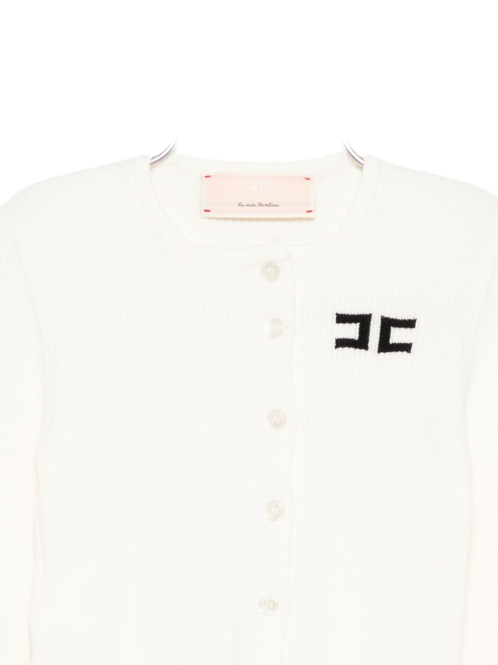 Maglione per bambina Elisabetta Franchi La Mia Bambina bianco con dettaglio con logo EFMA177CFL229 D759 ElISABETTA FRANCHI KIDS 
