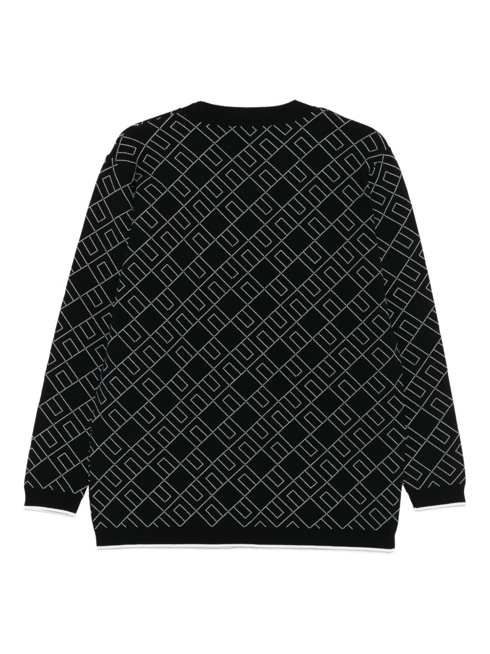 Cardigan per bambina Elisabetta Franchi La Mia Bambina nero con motivo logo all-over EFMA182CFL229 D748 ElISABETTA FRANCHI KIDS 