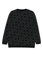 Cardigan per bambina Elisabetta Franchi La Mia Bambina nero con motivo logo all-over EFMA182CFL229 D748 ElISABETTA FRANCHI KIDS 