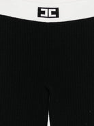 Leggings per bambina Elisabetta Franchi La Mia Bambina nero con bordo a contrasto EFPA301CFL040 D748 ElISABETTA FRANCHI KIDS 