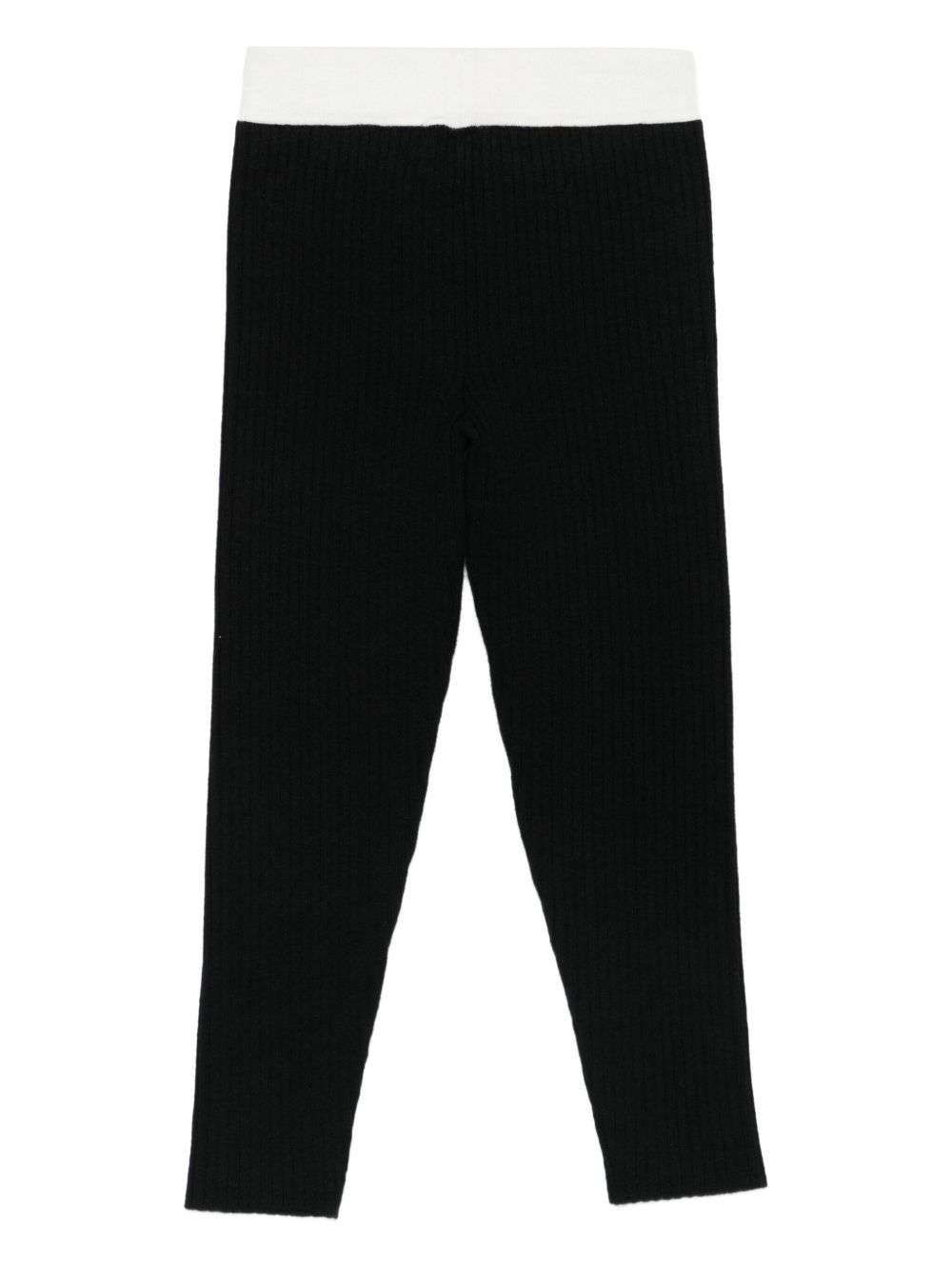 Leggings per bambina Elisabetta Franchi La Mia Bambina nero con bordo a contrasto EFPA301CFL040 D748 ElISABETTA FRANCHI KIDS 
