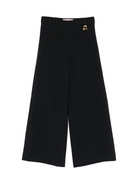 Pantaloni per bambina Elisabetta Franchi La Mia Bambina nero con logo oro EFPA3030GA085 N000 ElISABETTA FRANCHI KIDS 