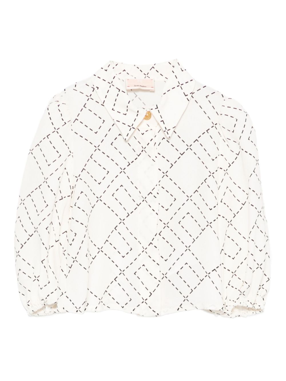 Blusa per neonata Elisabetta Franchi La Mia Bambina bianco con stampa monogramma EGCA0480VI040 0077 ElISABETTA FRANCHI KIDS 