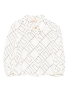 Blusa per neonata Elisabetta Franchi La Mia Bambina bianco con stampa monogramma EGCA0480VI040 0077 ElISABETTA FRANCHI KIDS 