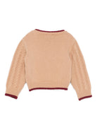 Maglione per neonata Elisabetta Franchi La Mia Bambina beige con logo sul davanti EGMA044CFL230 D765 ElISABETTA FRANCHI KIDS 